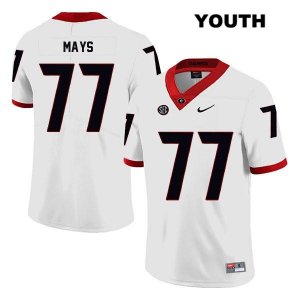 Youth Georgia Bulldogs NCAA #77 Cade Mays Nike Stitched White Legend Authentic College Football Jersey FBP1654CQ